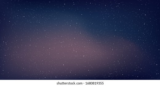 Astrology horizontal background, Starry sky colourful glow, Milky way galaxy in the cosmos, Vector Illustration.