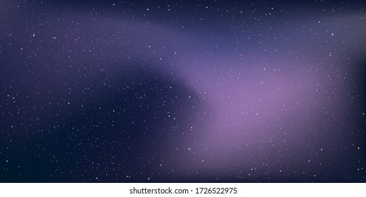 Astrology horizontal star universe background. The night with nebula in the cosmos. Milky way galaxy in the infinity space. Starry night with shiny stars in the gradient sky. Vector illustration.