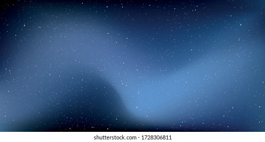 Astrology horizontal star universe background. The night with nebula in the cosmos. Milky way galaxy in the infinity space. Starry night with shiny stars in the gradient sky. Vector illustration.