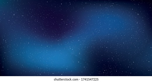Astrology horizontal star universe background. The night with nebula in the cosmos. Milky way galaxy in the infinity space. Starry night with shiny stars in the gradient sky. Vector illustration.