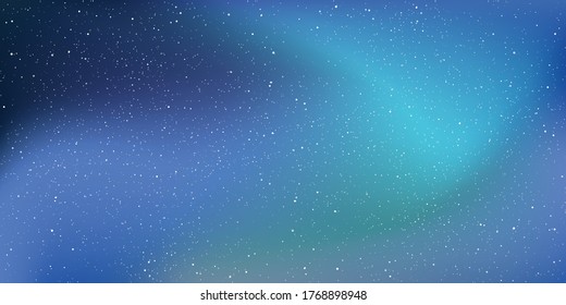 Astrology horizontal star universe background. The night with nebula in the cosmos. Milky way galaxy in the infinity space. Starry night with shiny stars in the gradient sky. Vector illustration.