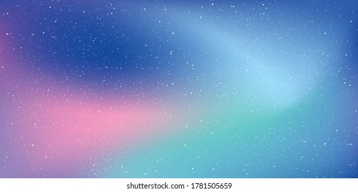 Astrology horizontal star universe background. The night with nebula in the cosmos. Milky way galaxy in the infinity space. Starry night with shiny stars in the vanilla sky. Vector illustration.