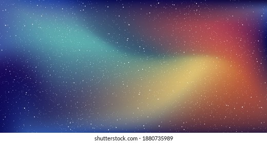 Astrology horizontal star universe background. The night with nebula in the cosmos. Milky way galaxy in the infinity space. Starry night with shiny stars in the vanilla sky. Vector illustration.