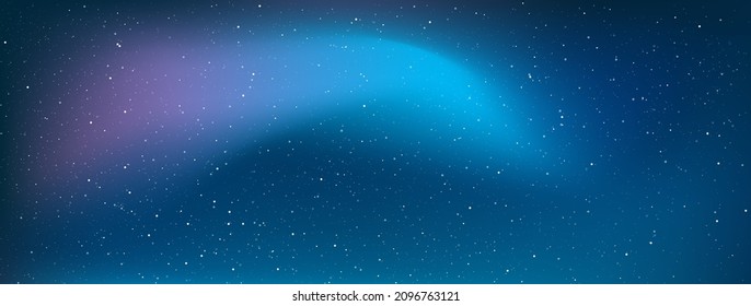 Astrology horizontal star universe background. The night with nebula in the cosmos. Milky way galaxy in the infinity space. Starry night with shiny stars in the gradient sky. Vector illustration.