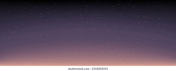 Astrology horizontal star universe background. Starry night with shiny stars in the gradient sky. The night with nebula in the cosmos. Vector Illustration.