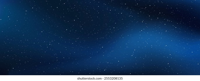 Astrologia horizontal estrela universo fundo. A noite com nebulosa no cosmos. Galáxia da Via Látea no espaço infinito. Noite estrelada com estrelas brilhantes no céu gradiente. Ilustração vetorial.