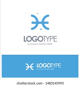 Astrology, Horoscope, Pisces, Greece Blue Solid Logo with place for tagline