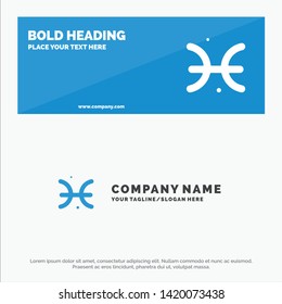 Astrology, Horoscope, Pisces, Greece SOlid Icon Website Banner and Business Logo Template