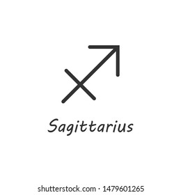 Astrology, horoscope, Sagittarius, zodiac icon. Vector illustration, flat design.