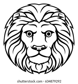 Astrology horoscope zodiac sign, circular Leo lion symbol