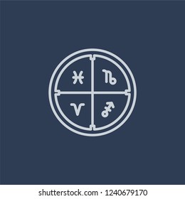 Astrology icon. Astrology linear design concept from Astronomy collection. Simple element vector illustration on dark blue background.