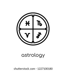 astrology icon. Trendy modern flat linear vector astrology icon on white background from thin line Astronomy collection, outline vector illustration