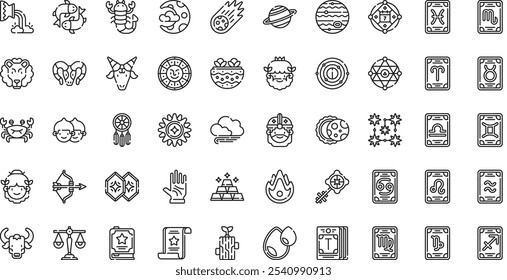 Astrology icons High-Quality Vector Icons Collection with Editable Stroke. Ideal for Professional and Creative Projects.