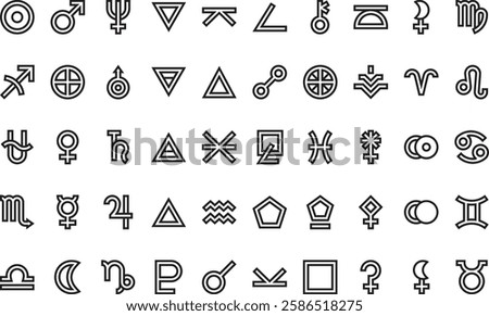 Astrology icons High-Quality Vector Icons Collection with Editable Stroke. Ideal for Professional and Creative Projects.