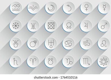 Astrology  icons set vector.EPS 10