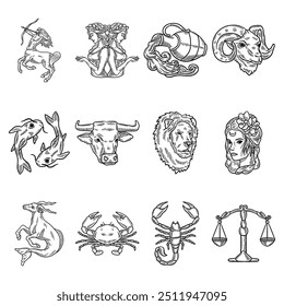 Astrology Illustration Collection - Colorless