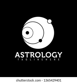 Astrology logo design for science isolated on black background