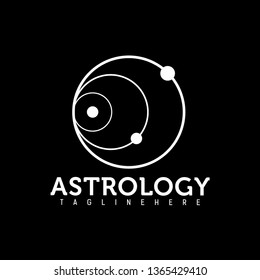 Astrology logo design for science isolated on black background