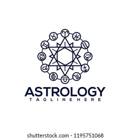 Astrology Logo Design Vector. Astrology Logo Template Ready to Use