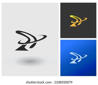Astrology logo planet shape letter shape AL or AH.