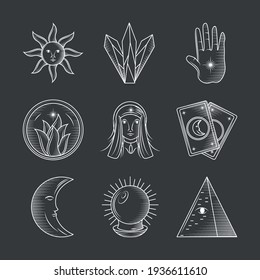 astrology magic sun crystals cards
