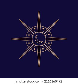 astrology moon magic line illustration