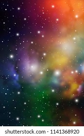 Astrology Mystic Galaxy Background. Outer Space. Vector Digital Colorful Illustration of Universe.