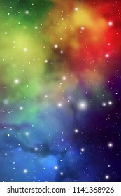 Astrology Mystic Galaxy Background. Outer Space. Vector Digital Colorful Illustration of Universe.