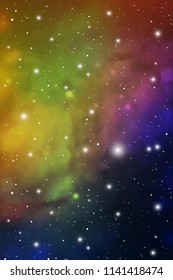 Astrology Mystic Galaxy Background. Outer Space. Vector Digital Colorful Illustration of Universe.
