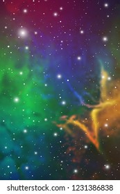 Astrology Mystic Galaxy Background. Outer Space. Vector Digital Colorful Illustration of Universe.