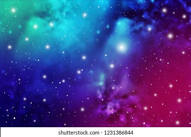 Astrology Mystic Galaxy Background. Outer Space. Vector Digital Colorful Illustration of Universe.