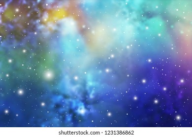 Astrology Mystic Galaxy Background. Outer Space. Vector Digital Colorful Illustration of Universe.