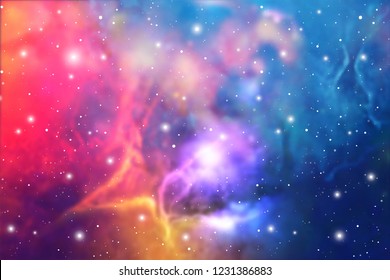 Astrology Mystic Galaxy Background. Outer Space. Vector Digital Colorful Illustration of Universe.