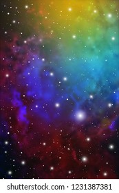 Astrology Mystic Galaxy Background. Outer Space. Vector Digital Colorful Illustration of Universe.