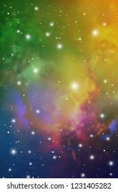 Astrology Mystic Galaxy Background. Outer Space. Vector Digital Colorful Illustration of Universe.