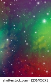 Astrology Mystic Galaxy Background. Outer Space. Vector Digital Colorful Illustration of Universe.