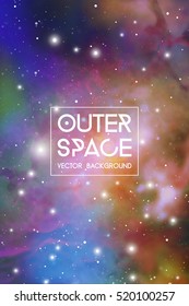 Astrology Mystic Galaxy Background. Outer Space. Vector Digital Colorful Illustration of Universe.