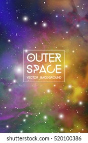 Astrology Mystic Galaxy Background. Outer Space. Vector Digital Colorful Illustration of Universe.