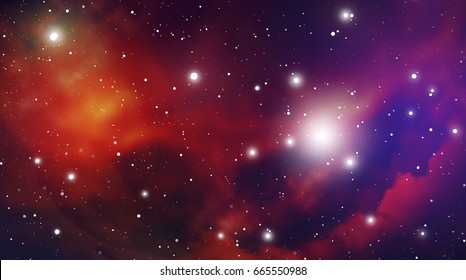 Astrology Mystic Outer Space Background. Vector Digital Illustration Of Universe.