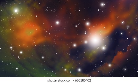 Astrology Mystic Outer Space Background. Vector Digital Illustration of Universe.