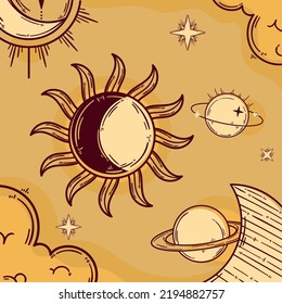 astrology pattern in golden background