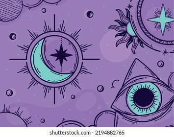 astrology pattern in purple background