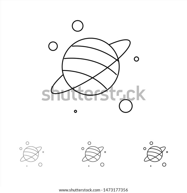 Astrology, Planet, Space Bold and thin black line
icon set