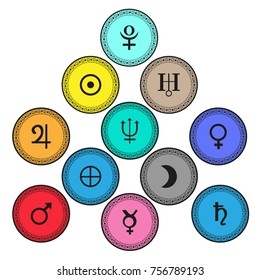symbols of astrology planets