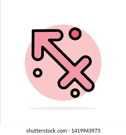 Astrology, Sagittarius, Zodiac, Greece Abstract Circle Background Flat color Icon