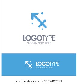 Astrology, Sagittarius, Zodiac, Greece Blue Solid Logo with place for tagline