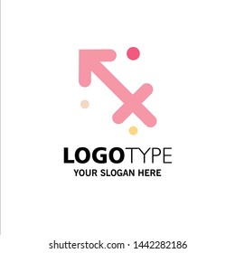 Astrology, Sagittarius, Zodiac, Greece Business Logo Template. Flat Color