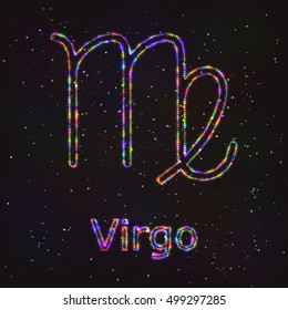 Astrology Shining Symbol. Horoscope Sign. Zodiac Virgo.