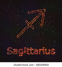 Astrology Shining Symbol. Horoscope Sign. Zodiac Sagittarius.