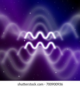 Astrology sign of Aquarius with mystic aura